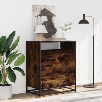 Berkfield Home Elegant Drawer Cabinet Smoked Oak 70x41x83.5 cm Engineered Wood in Brown
