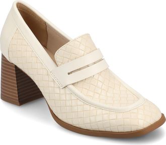 Journee Collection Malleah Loafer Pump in Bone Woven at Nordstrom Rack, Size 7.5