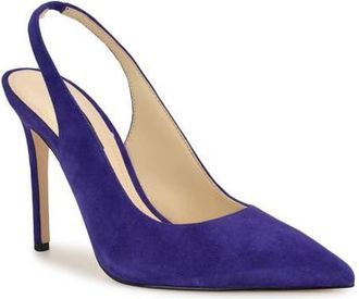 Nine West Feather Slingback Pump in Dark Blue 401 at Nordstrom, Size 10.5