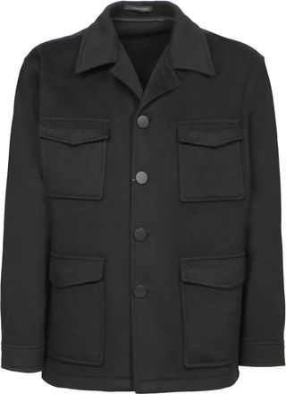 Tagliatore Milton Overshirt - Heren - Zomerjassen - Zwart - M - Kasjmier - Jassen