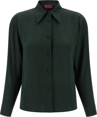 Gucci Incrocio Gg Camicie Verde-Donna