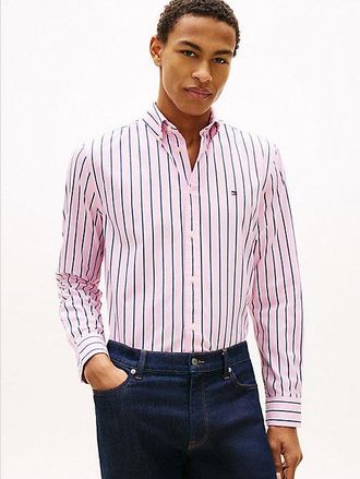 Tommy Hilfiger TH Flex Regular Fit Stripe Poplin Shirt