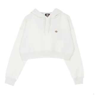 Dickies Ecru Cropped Hoodie met Koord - Dames - Hoodies - Beige - S - Katoen - Hoodies & sweatvesten