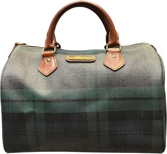 Ralph Lauren Black Green Navy Pvc Boston Bag (Pre-Owned)