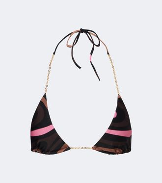 Pucci Top de bikini Marmo con cadena