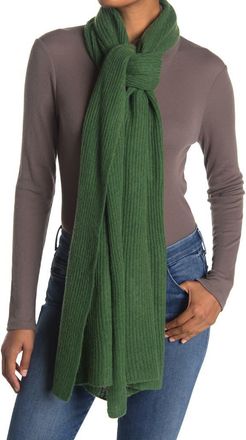 Portolano Ribbed Knit Wrap Scarf in Meadow Green at Nordstrom Rack