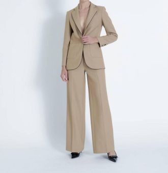 Karina Grimaldi Sophie Notched Blazer In Camel