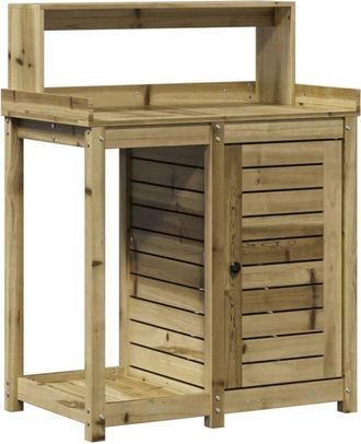 vidaXL Mesa Plantaci&oacute;n Con Estantes Madera Impregnada 82,5x50x109,5 Cm Vidaxl