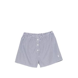 Sporty & Rich Striped Embroidered-logo Shorts