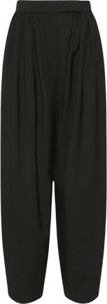 Sportmax Zorro Wijde Broek - Dames - Broeken - Zwart - XS - Wol - Broeken