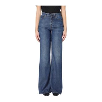 Dondup Stylish Blue Wide Leg Jeans
