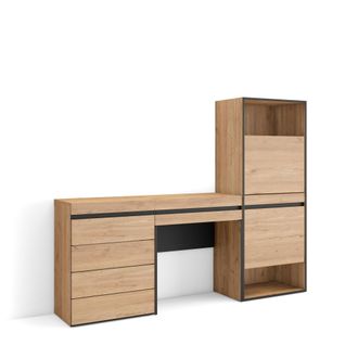 Skraut Home Skraut Home - Zapatero, Armario Zapatos Botas, 187x145x35 Cm, Dormitorio, Habitaci&oacute;n, C&oacute;moda, Cajonera, Tocador, Estilo Moderno, Roble