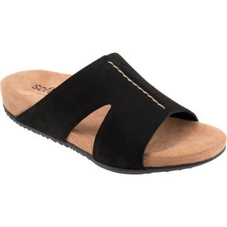 Softwalk Beverly Sandal in Black Nubuck at Nordstrom Rack, Size 10.5
