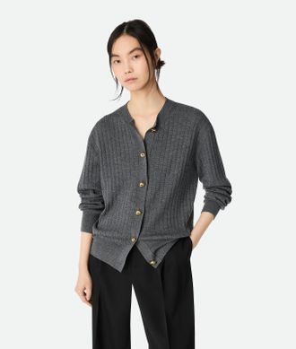 Bottega Veneta Cardigan In Lana A Coste - Bottega Veneta