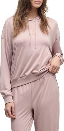Barefoot Dreams Butterchic Crop Hoodie in Teaberry at Nordstrom, Size X-Large