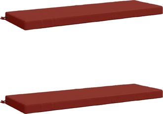 vidaXL Cojines Para Banco De 2 Piezas Soest 2 Uds. 100% Poli&eacute;ster Rojo Vidaxl