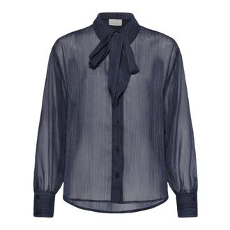 Kaffe KAlouisa Jurk - Dames - Blouses & Shirts - Blauw - Maat: 2XL Leer