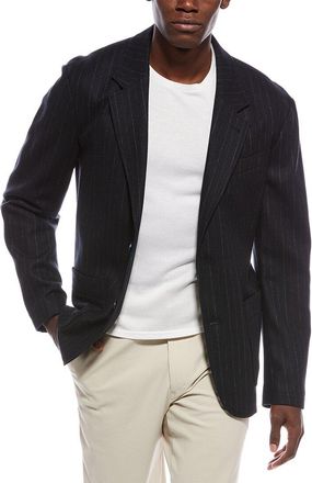 Vince Wool-Blend Flannel Pinstripe Blazer