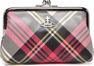 Vivienne Westwood Fuchsia Polyurethane Tartan Clutch