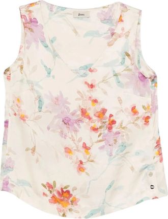 Herno Bloemen V-hals Blouse - Dames - Blouses - Veelkleurig - S - Overhemden