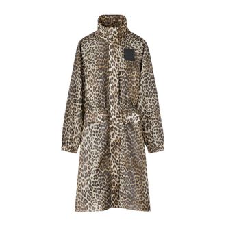 Ganni Parkas, female, Multicolor, Size: M Flyweight Nylon Leo Parka