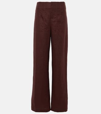 Faithfull The Brand Isotta high-rise linen straight pants
