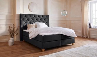 HOME AFFAIRE Boxspringbett »Harmones hoch« in 3 Breiten, Härtegrad auch im Mix mit je 1 Matratze in H2 und H3