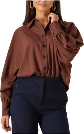 Access Fashion Access Fashion, Dames, Blouses & Shirts, Bruin, Maat: M/L Wol