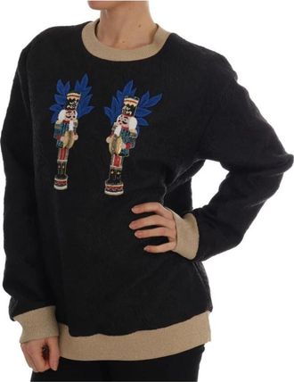 Dolce & Gabbana Nutcracker Sweater - Dames - Ronde hals truien - Zwart - S - Katoen - Truien & Vesten