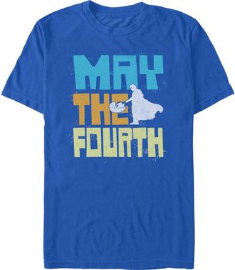 Star Wars Mens Star Wars The Mandalorian Distressed Splatter May The Fourth Graphic T-Shirt in Royal Blue at Nordstrom, Size Medium