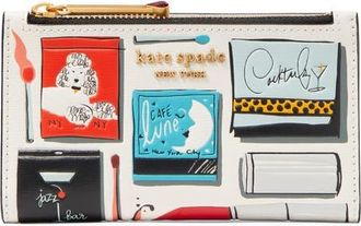 Kate Spade New York morgan matchbox embossed leather wallet in Parchment Multi at Nordstrom