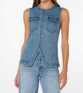 Velvet Heart Ideline Sleeveless Denim Vest In Blue