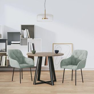 vidaXL Vidaxl - Sillas De Comedor 2 Unidades Terciopelo Gris Claro