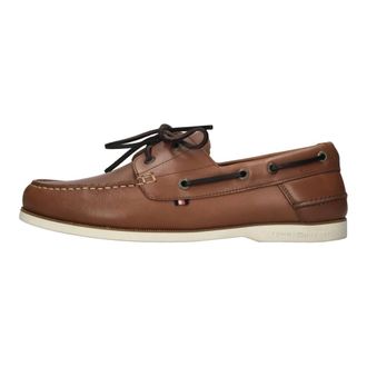 Tommy Hilfiger Leren Instappers met Veters - Heren - Bootschoenen - Bruin - 46 EU - Leer - Schoenen