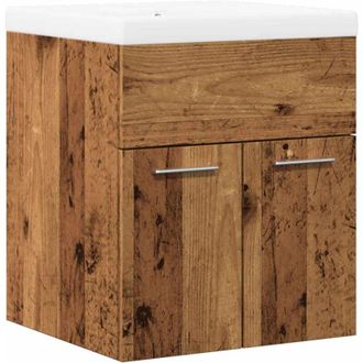 vidaXL Juego De Muebles De Ba&ntilde;o 2 Piezas Madera Ingenier&iacute;a Envejecida Vidaxl