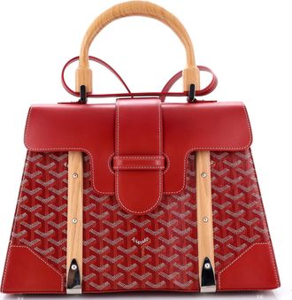 Goyard Saigon Top Handle Bag Coated Canvas with Leather MM