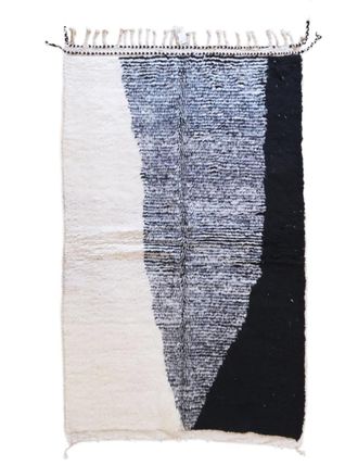 AFK Living Alfombra bereber marroqu&iacute; de pura lana negra 157 x 255 cm
