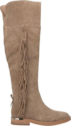 Alma En Pena Hoge platte laars franjes - Dames - Hoge Laarzen - Beige - 38 EU - Schoenen