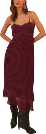 Farm Rio Purple Lace Sleeveless Midi Dress