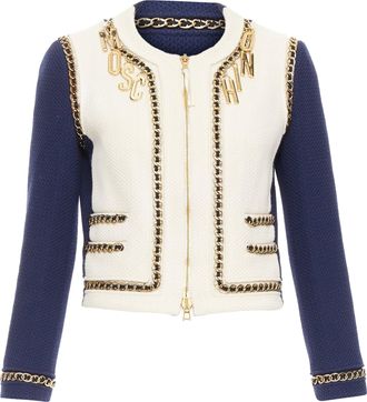 Moschino tweed gold chain charm jacket