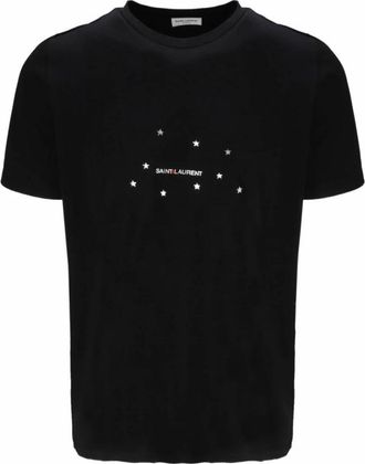 Saint Laurent Star Logo Katoenen T-shirt - Heren - T-shirts - Zwart - S - Katoen - Tops