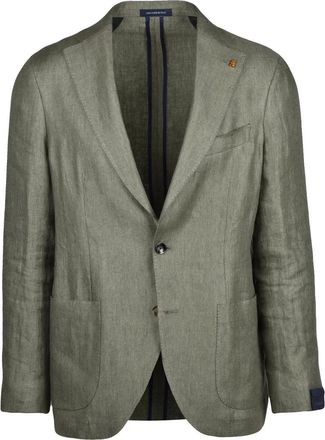 Sartoria Latorre Rounded Green Linen Jacket