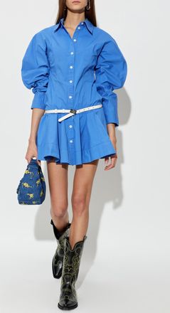 Ganni Cotton Dress, Womens, Blue