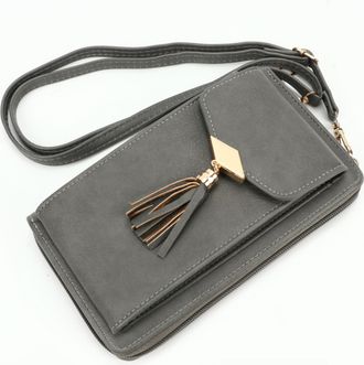 Generic Womens Crossbody Phone Bag, Small Synthetic Mobile Phone Shoulder Bag with Card Slots, Coin & Money Zip Compartments, Adjustable Strap, Mini Handbag (