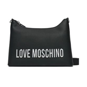 Moschino Cross Body Bags, female, Black, Size: ONE SIZE Logo Plaque Shoulder Bag
