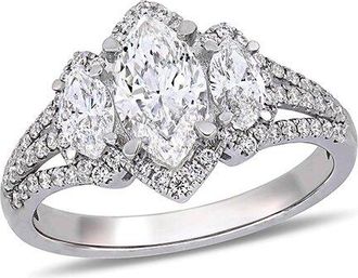 Rina Limor 14K 1.71 Ct. Tw. Diamond Split Shank Halo Ring