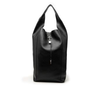 Saint Laurent Black Leather Pouch Shoulder Bag Tote Bag (Pre-Owned)