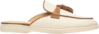 Scarosso Lucrezia Tassel Muiltje - Dames - Slip ons - Beige - 35 EU - Leer - Schoenen