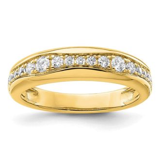 Diamond2Deal 14k Gold Lab Grown Diamond Wedding Band Ring 0.4Ct Clarity- VS Color- G-H