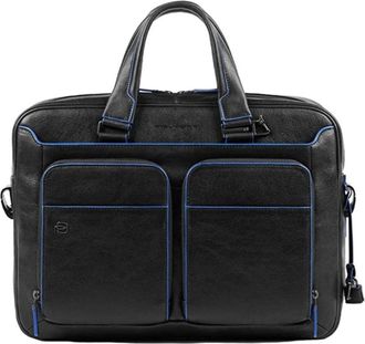 Piquadro Tassen, Heren, Zwart, ONE Size, Leer, Slanke documententas met i Pad-vak